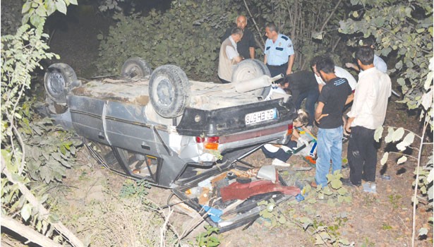 Fatsa’da Duran Otomobile Çarpan Araç Fındık Bahçesine Uçtu